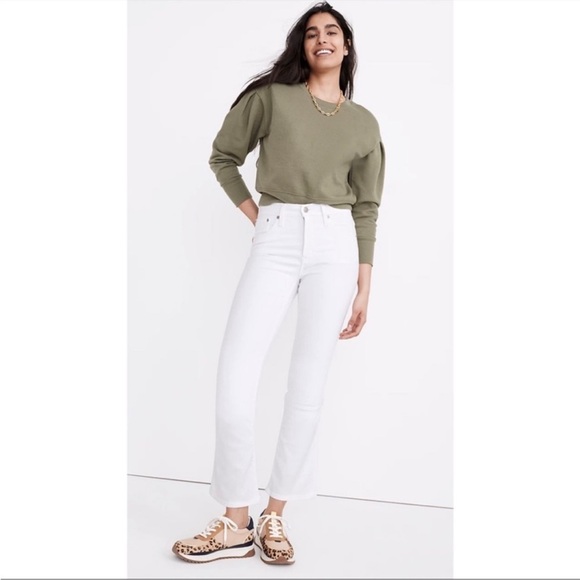 Madewell Pure White Cali Demi-Boot Jeans High Rise Women’s Size 25 - Picture 1 of 12